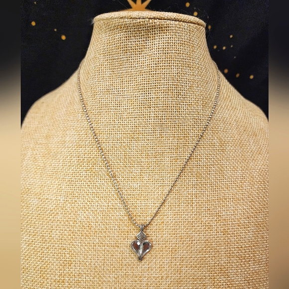 Brighton Heart Pendant Amulet Crystal Accents Necklace - Picture 2 of 5